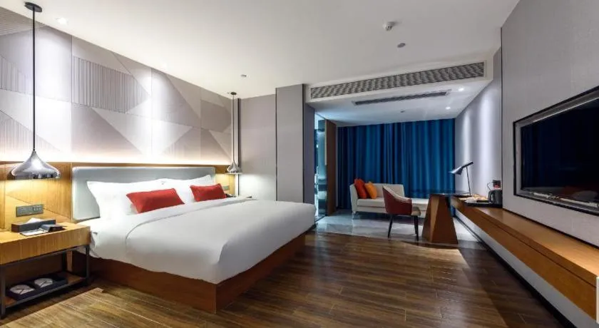 Bed in Borrman Hotel Guigang Pingnan Donghu