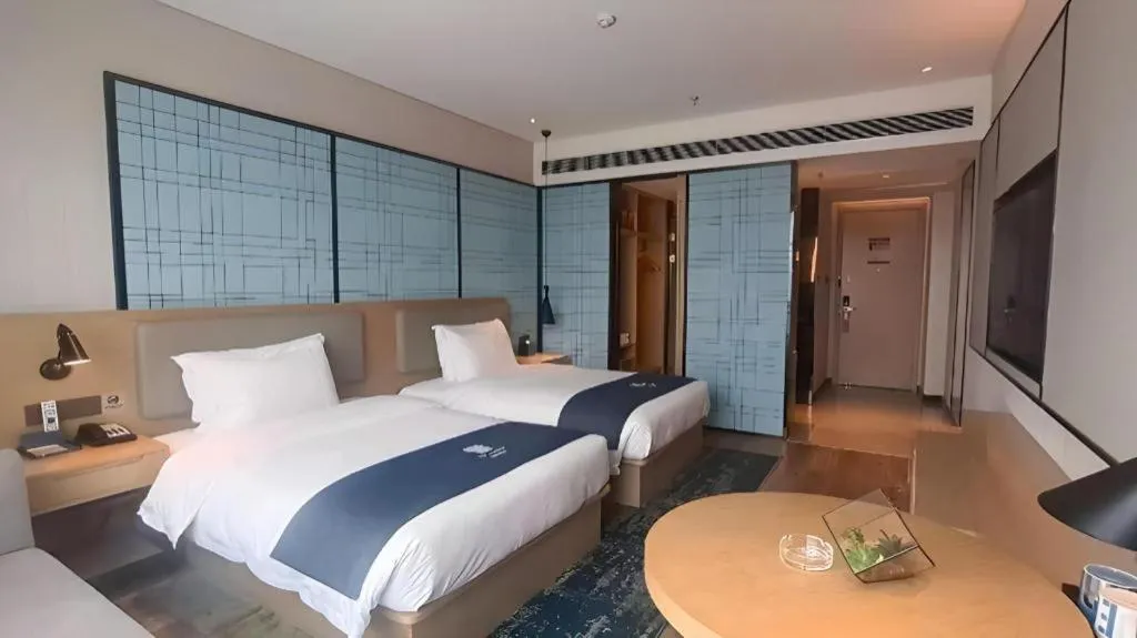 Bed in Echarm Hotel Changsha Yuelu Mountain West Bus Station Metro Station