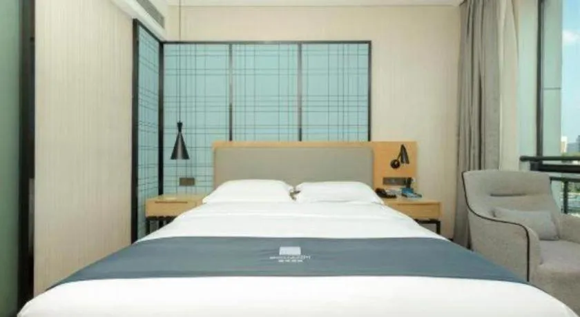 Bed in Echarm Hotel Changsha Yuelu Mountain West Bus Station Metro Station