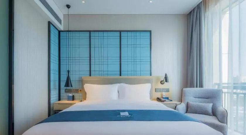 Bed in Echarm Hotel Changsha Yuelu Mountain West Bus Station Metro Station