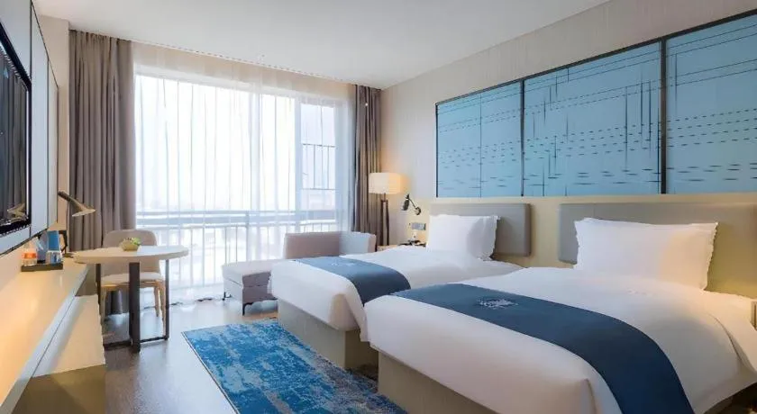 Bed in Echarm Hotel Changsha Yuelu Mountain West Bus Station Metro Station