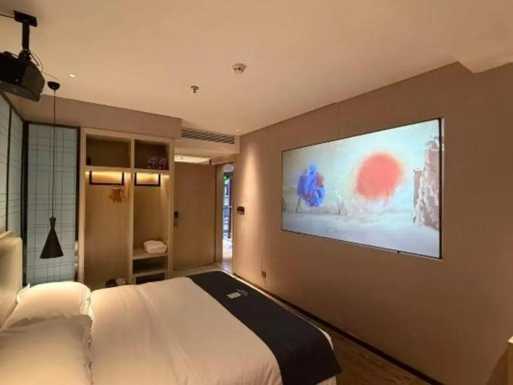 Bed in Echarm Hotel Nanchang Bayi Square Metro Station Wushang MALL
