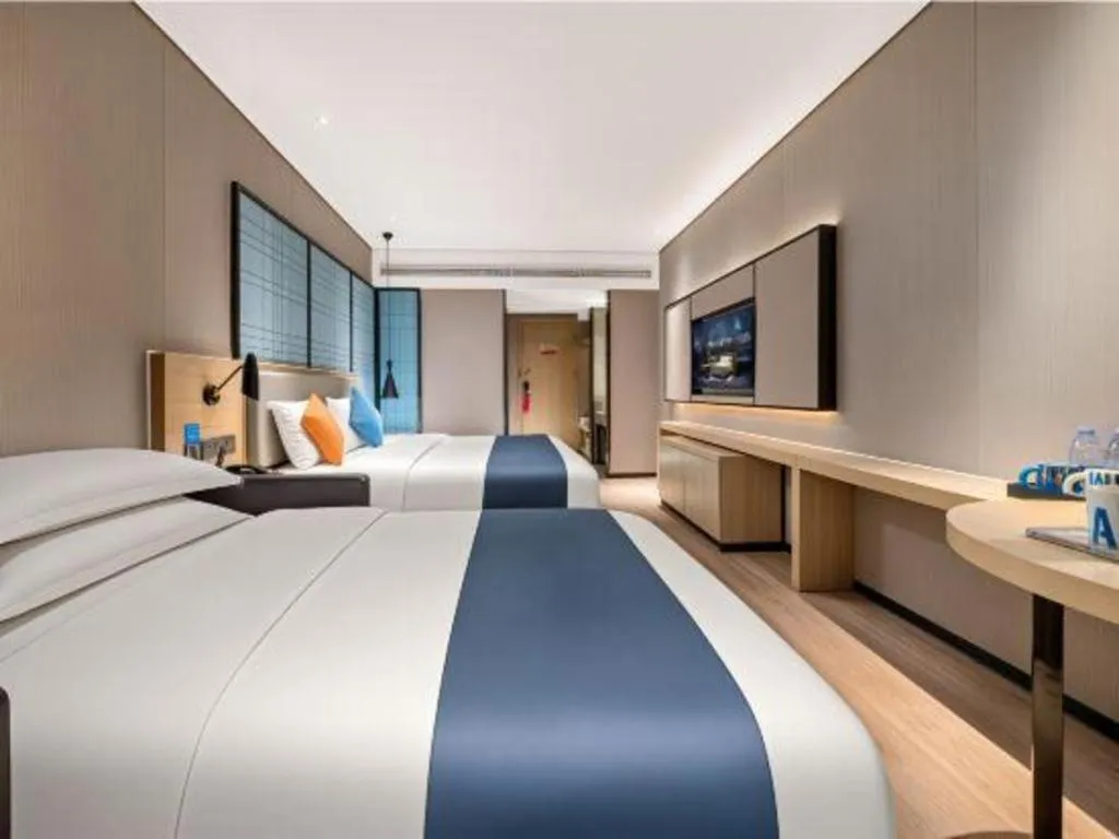 Bed in Echarm Hotel Nanchang Bayi Square Metro Station Wushang MALL
