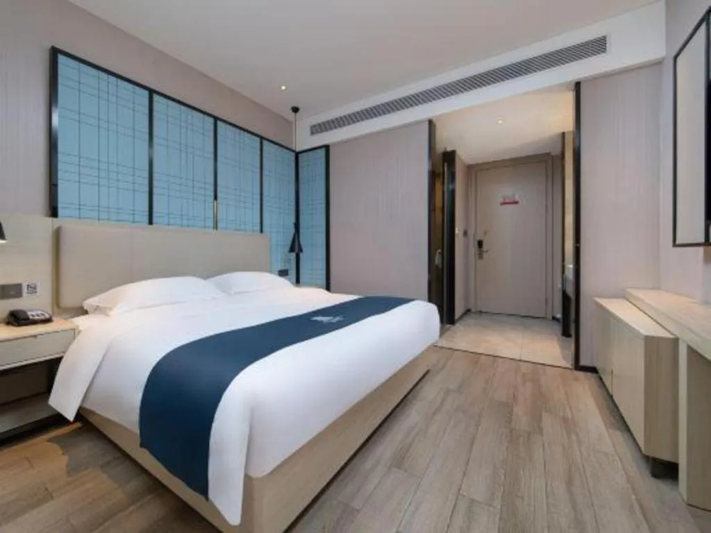 Bed in Echarm Hotel Nanchang Bayi Square Metro Station Wushang MALL