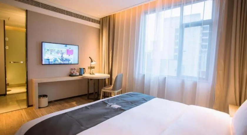 Bed in Echarm Hotel Nanchang Bayi Square Metro Station Wushang MALL