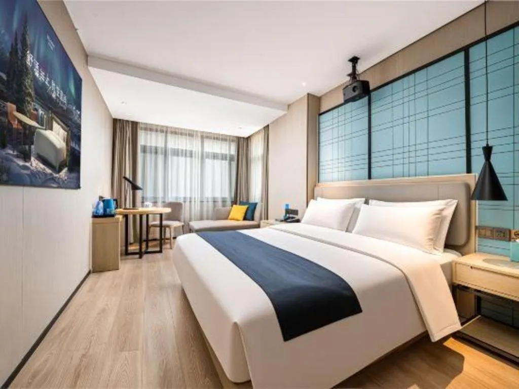 Bed in Echarm Hotel Nanchang Bayi Square Metro Station Wushang MALL