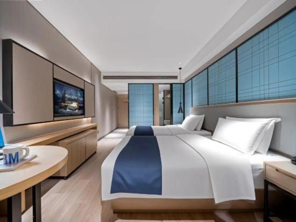 Bed in Echarm Hotel Nanchang Bayi Square Metro Station Wushang MALL