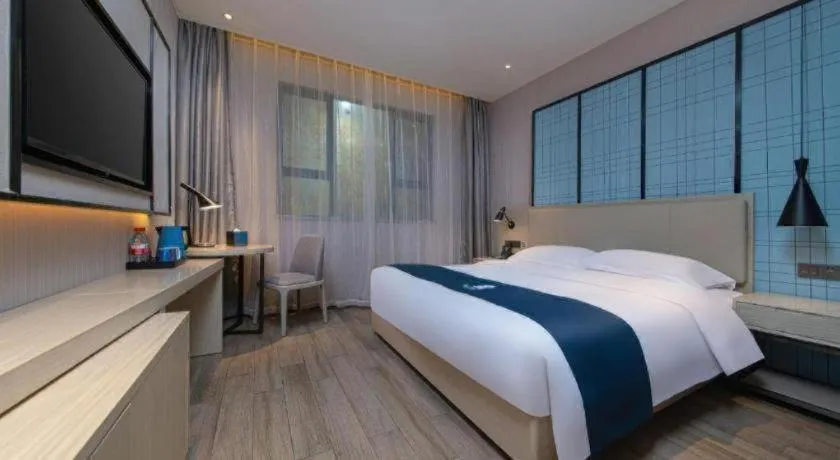 Bed in Echarm Hotel Nanchang Bayi Square Metro Station Wushang MALL