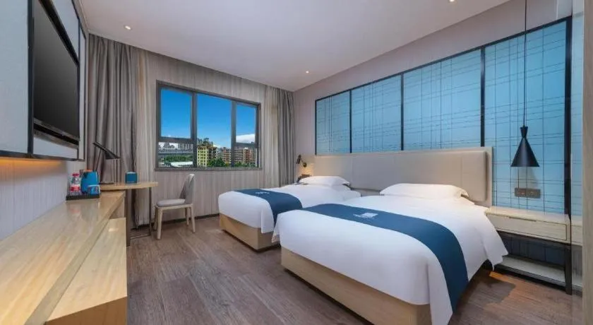 Bed in Echarm Hotel Nanchang Bayi Square Metro Station Wushang MALL