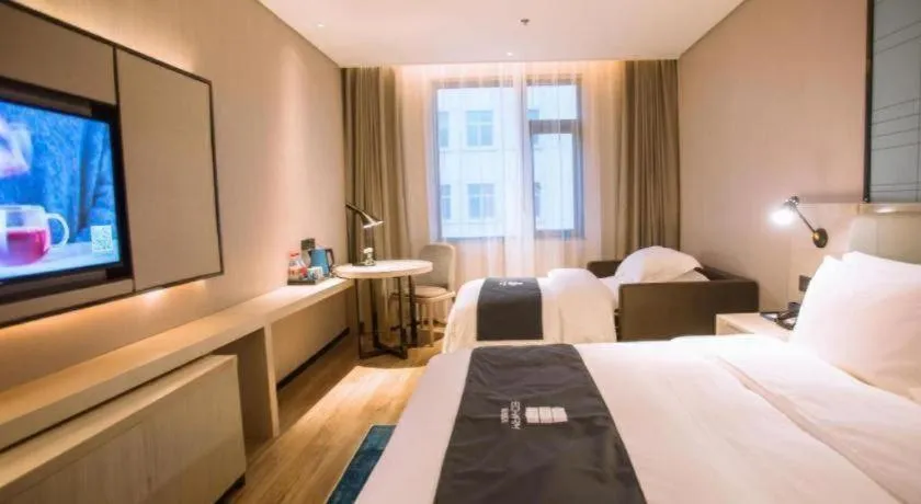 Bed in Echarm Hotel Nanchang Bayi Square Metro Station Wushang MALL