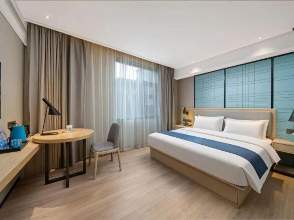 Bed in Echarm Hotel Nanchang Bayi Square Metro Station Wushang MALL