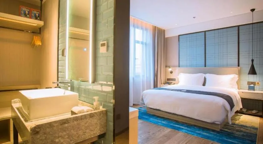 Bed in Echarm Hotel Nanchang Bayi Square Metro Station Wushang MALL