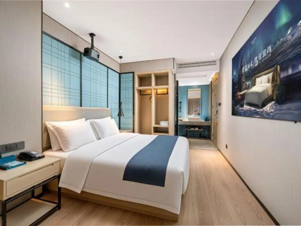 Bed in Echarm Hotel Nanchang Bayi Square Metro Station Wushang MALL