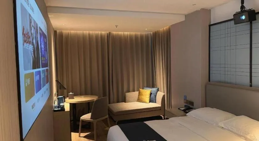 Bed in Echarm Hotel Nanchang Bayi Square Metro Station Wushang MALL