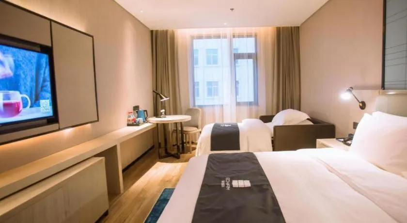 Bed in Echarm Hotel Nanchang Bayi Square Metro Station Wushang MALL