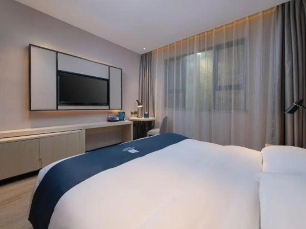 Bed in Echarm Hotel Nanchang Bayi Square Metro Station Wushang MALL