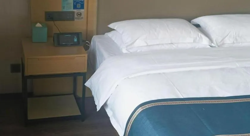 Bed in Echarm Hotel Huzhou Wuyue Plaza Children's Clothing City