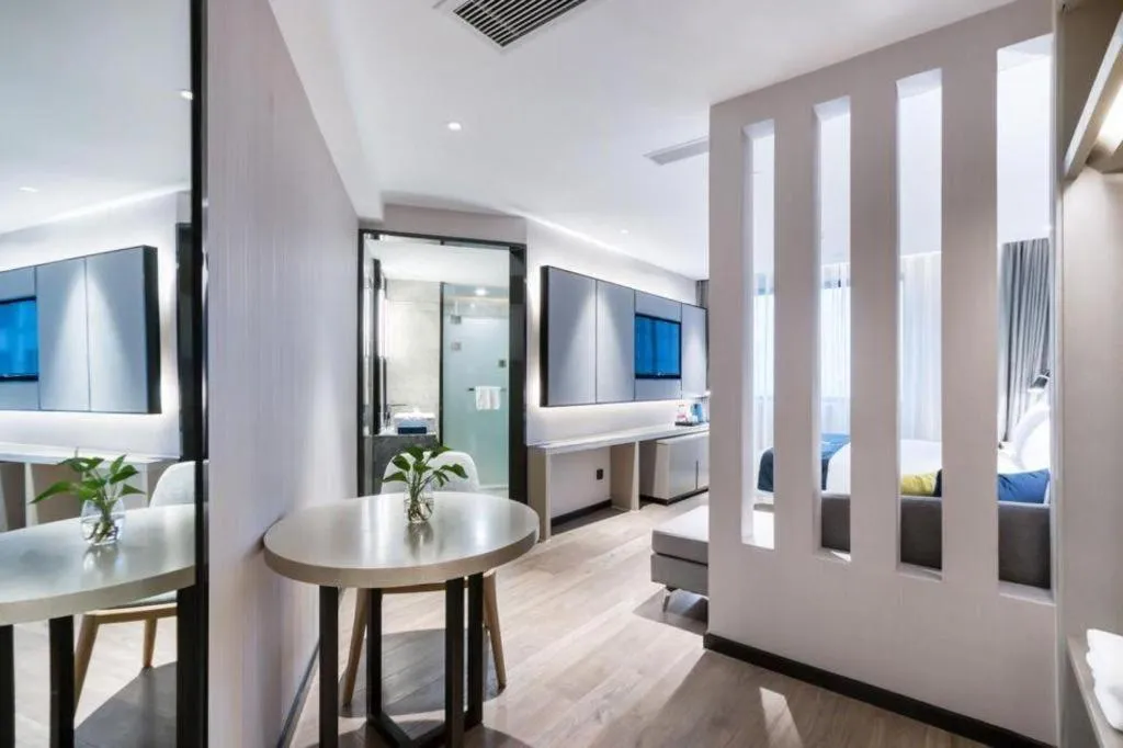 Bed in Echarm Hotel Huzhou Wuyue Plaza Children's Clothing City