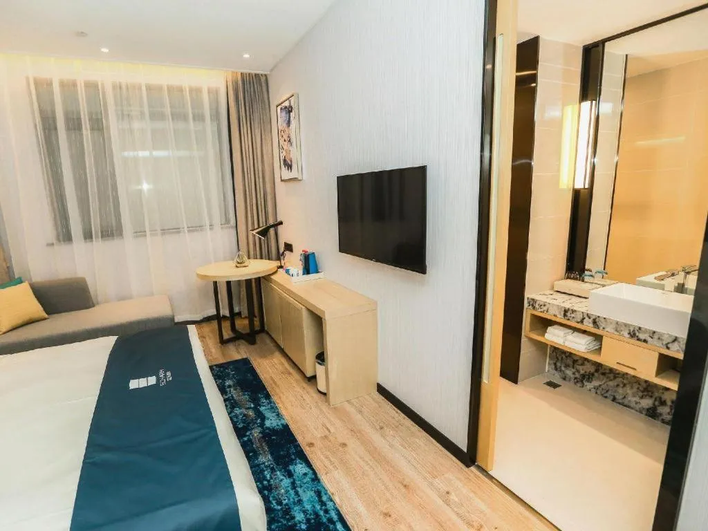 Bed in Echarm Hotel Hefei South Railway Station Qiupuhe Road Metro Station