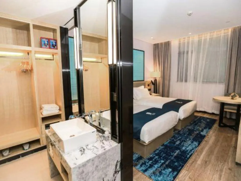 Bed in Echarm Hotel Hefei South Railway Station Qiupuhe Road Metro Station