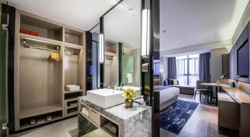 Bed in Echarm Hotel Hefei South Railway Station Qiupuhe Road Metro Station