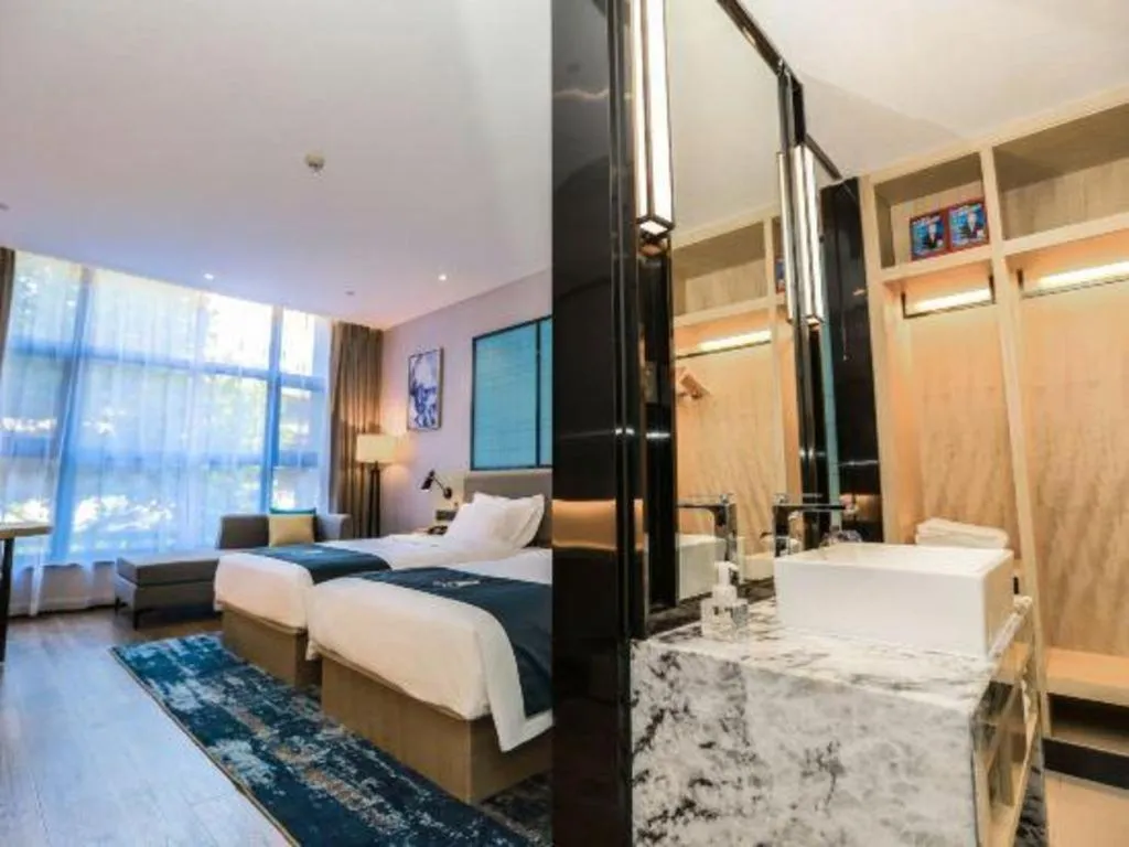 Bed in Echarm Hotel Hefei South Railway Station Qiupuhe Road Metro Station