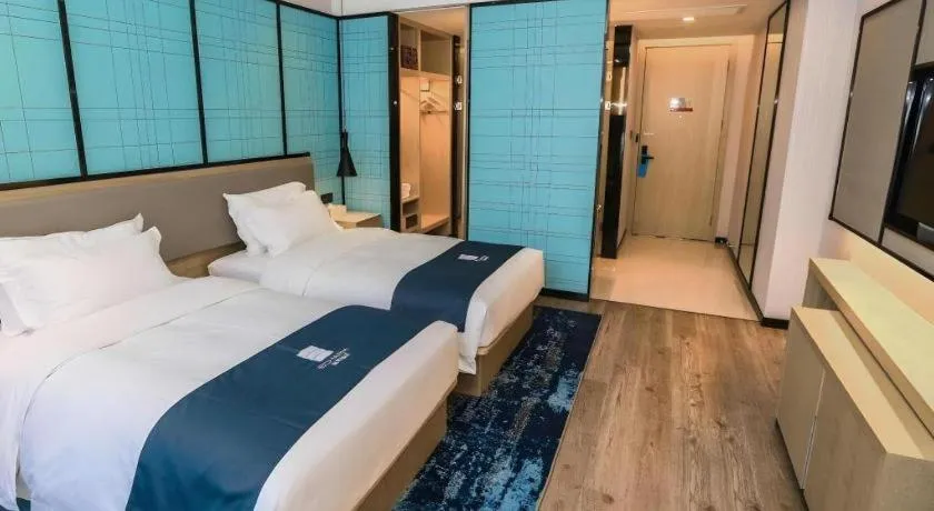 Bed in Echarm Hotel Hefei South Railway Station Qiupuhe Road Metro Station