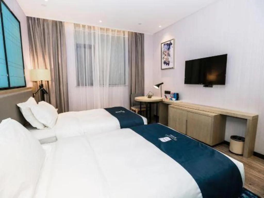 Bed in Echarm Hotel Hefei South Railway Station Qiupuhe Road Metro Station