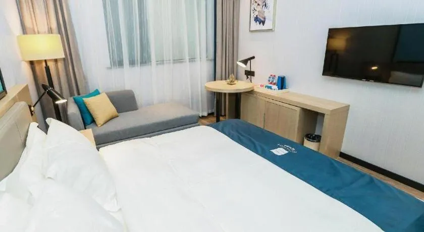 Bed in Echarm Hotel Hefei South Railway Station Qiupuhe Road Metro Station