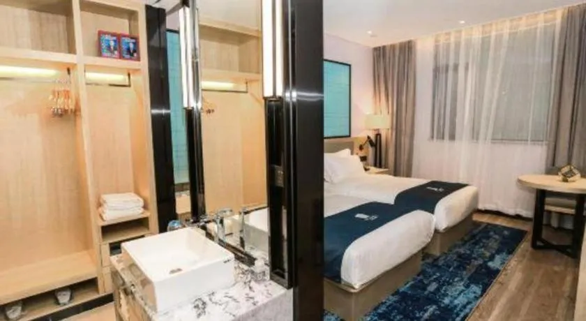 Bed in Echarm Hotel Hefei South Railway Station Qiupuhe Road Metro Station