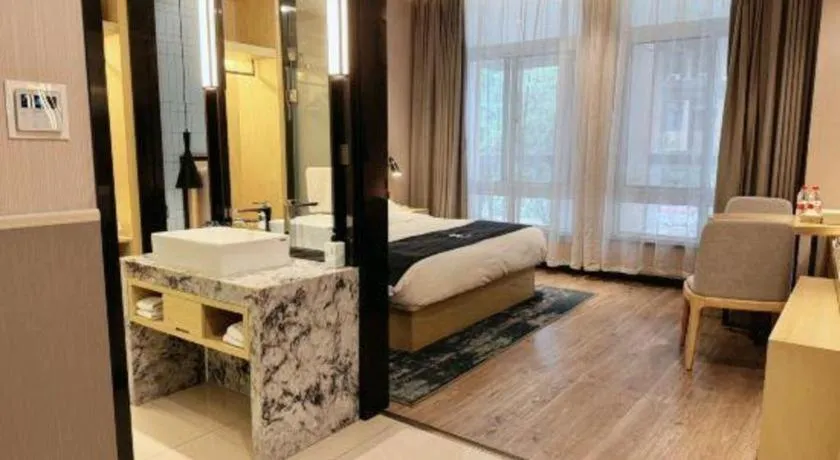 Bed in Echarm Hotel Hefei South Railway Station Qiupuhe Road Metro Station