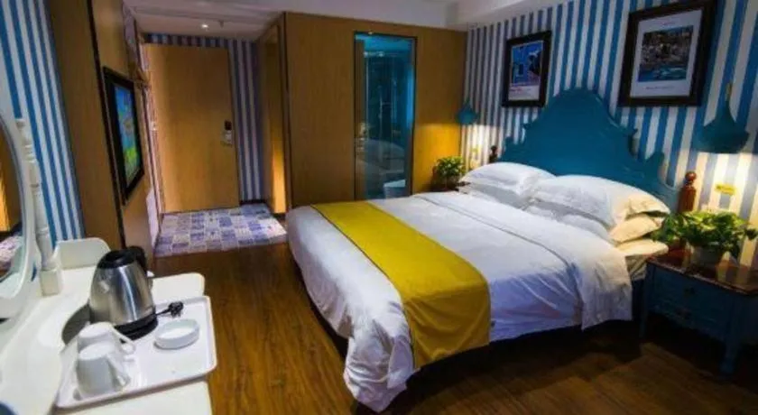 Bed in Echarm Hotel Hefei West Qilitang Metro Station