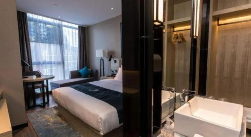 Bed in Echarm Hotel Hefei West Qilitang Metro Station