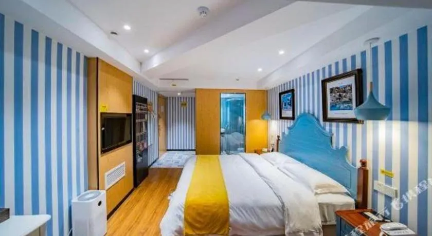 Bed in Echarm Hotel Hefei West Qilitang Metro Station