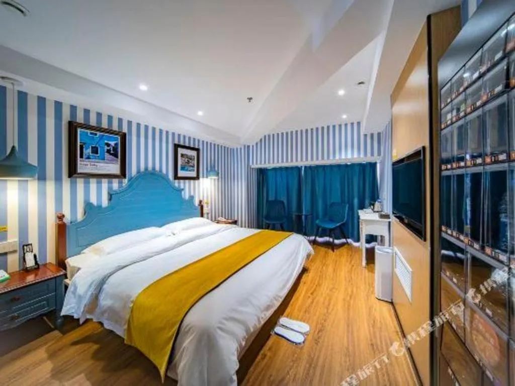 Bed in Echarm Hotel Hefei West Qilitang Metro Station