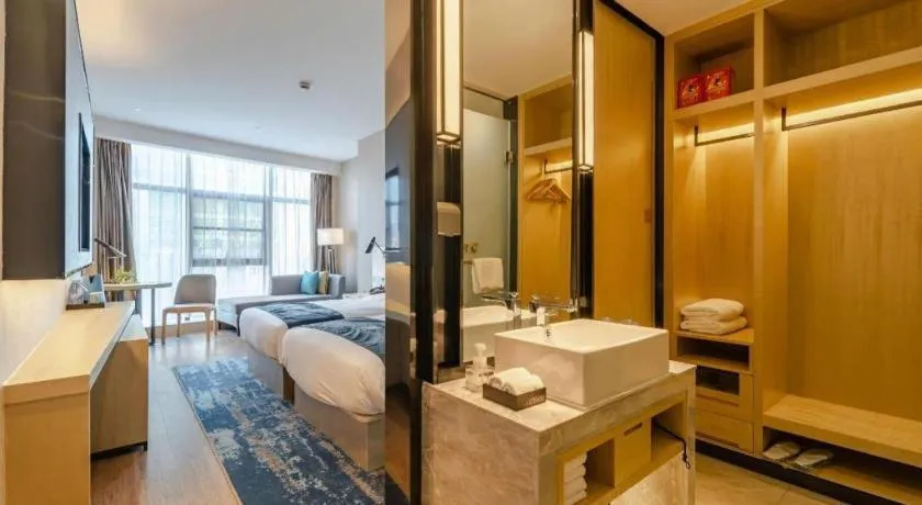 Bed in Echarm Hotel Hefei West Qilitang Metro Station