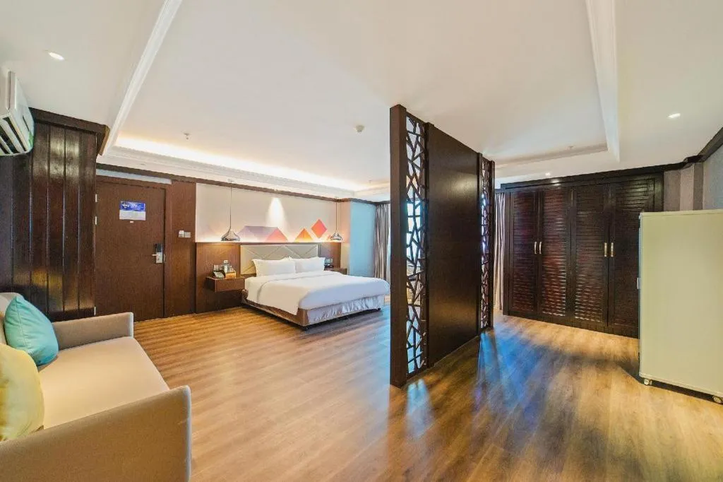 Bed in Borrman Hotel Zhongshan Henglan Xiyong