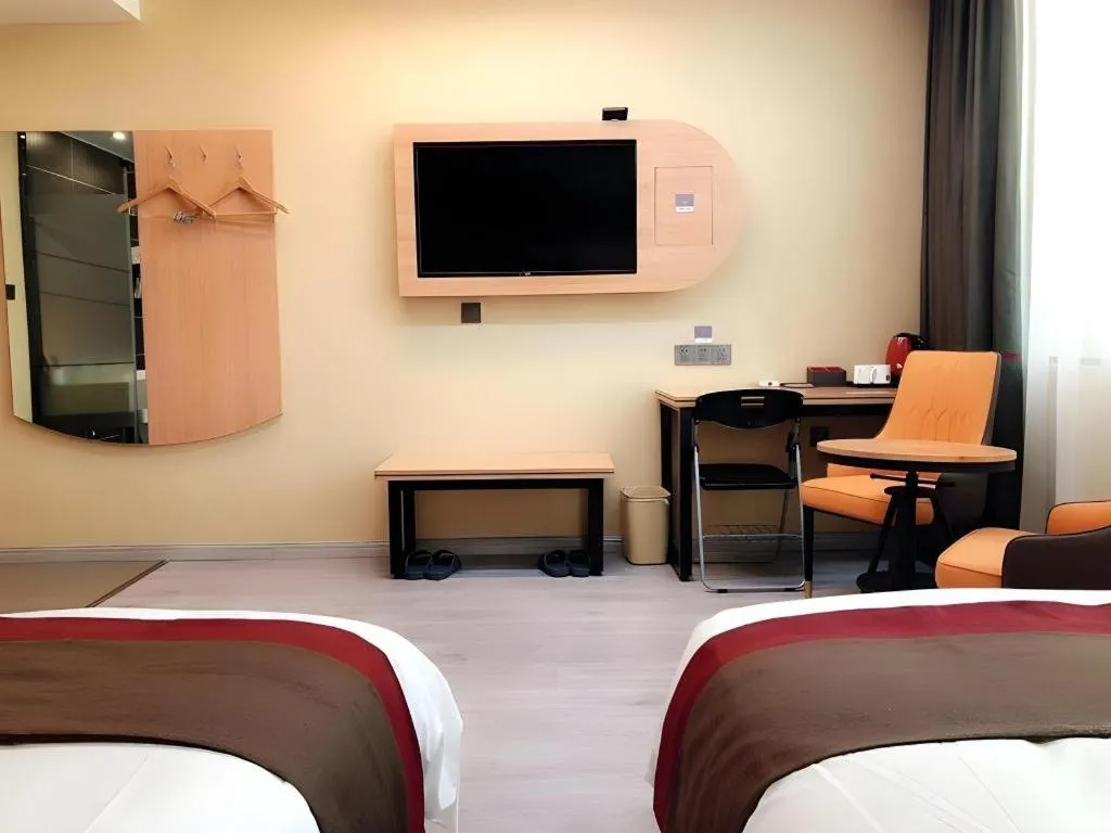 Bed in Thank Inn Hotel Inner Mongolia Baotou Donghe Haode Trade Plaza