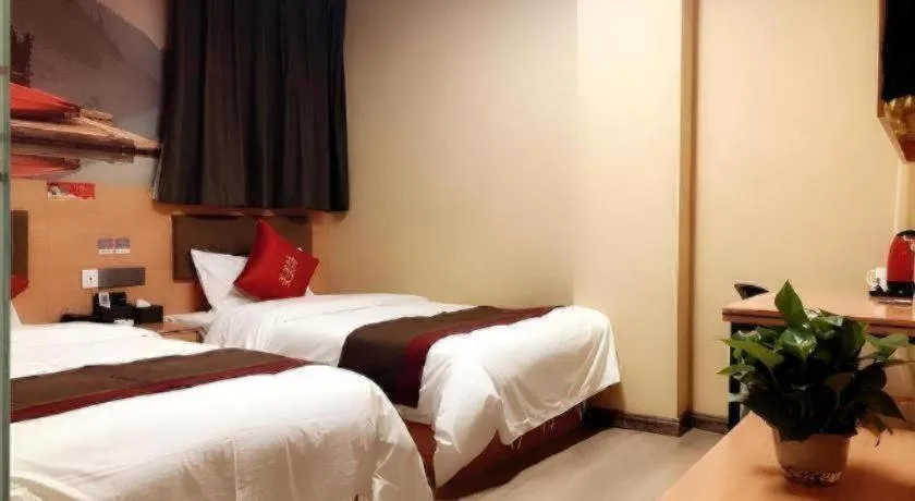 Bed in Thank Inn Hotel Inner Mongolia Baotou Donghe Haode Trade Plaza