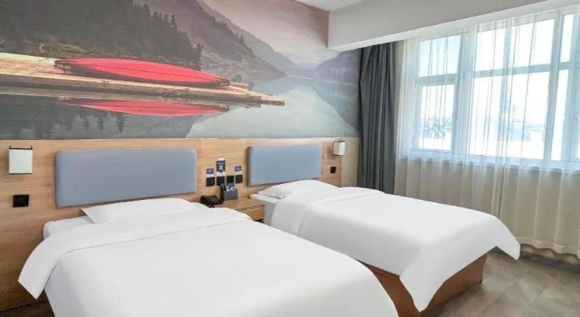 Bed in Thank Inn Hotel Shandong Heze Mudan District Bayi Road Pedestrian Street