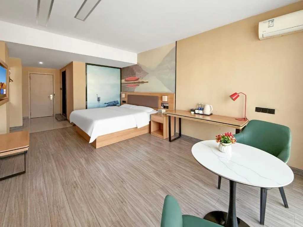 Bed in Thank Inn Hotel Shandong Heze Mudan District Bayi Road Pedestrian Street