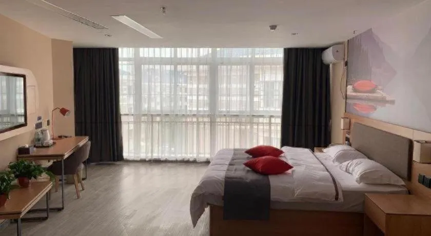 Bed in Thank Inn Hotel Shandong Heze Mudan District Bayi Road Pedestrian Street