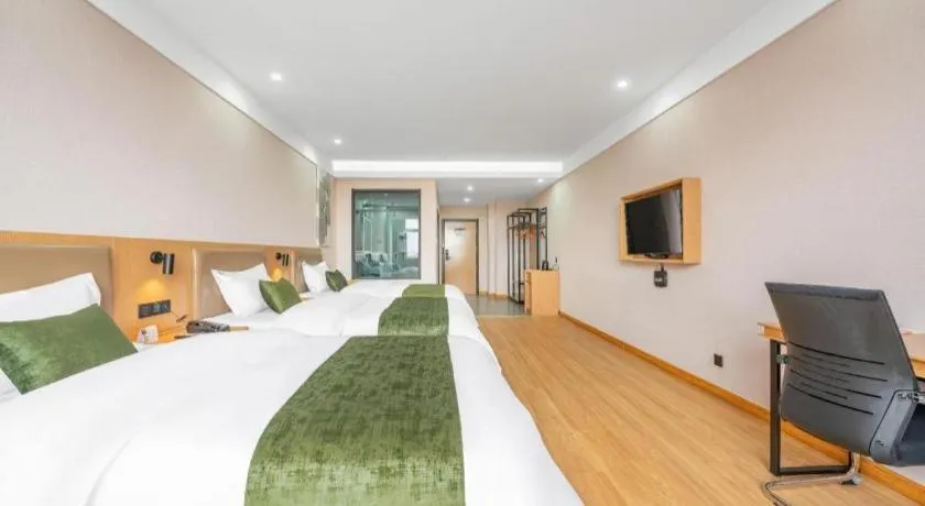 Bed in Green Tree Inn Express Weifang Zhucheng Longyuan Shangcheng