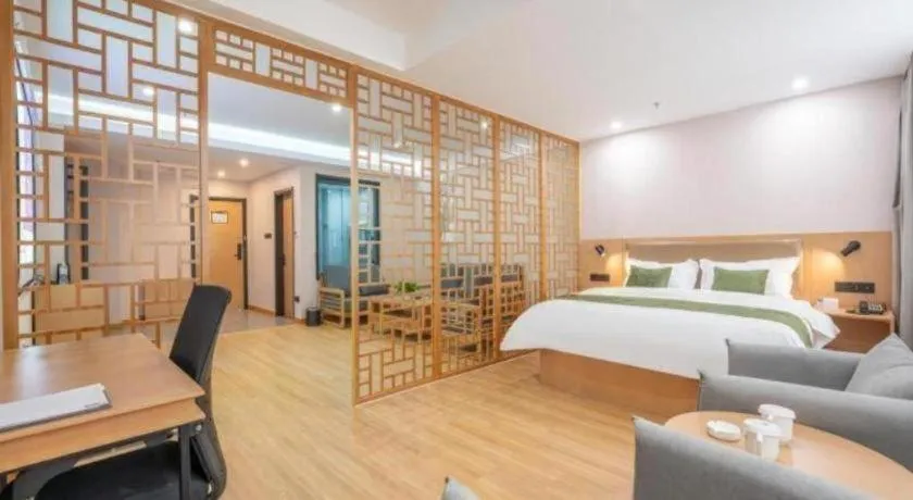 Bed in Green Tree Inn Express Weifang Zhucheng Longyuan Shangcheng