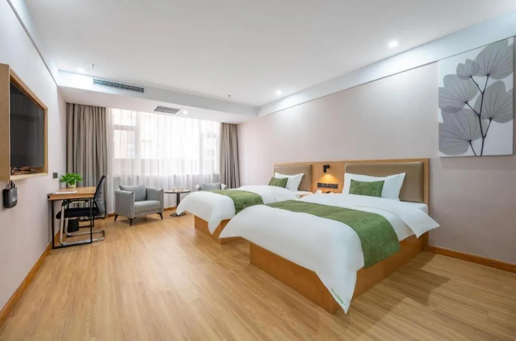 Bed in Green Tree Inn Express Weifang Zhucheng Longyuan Shangcheng