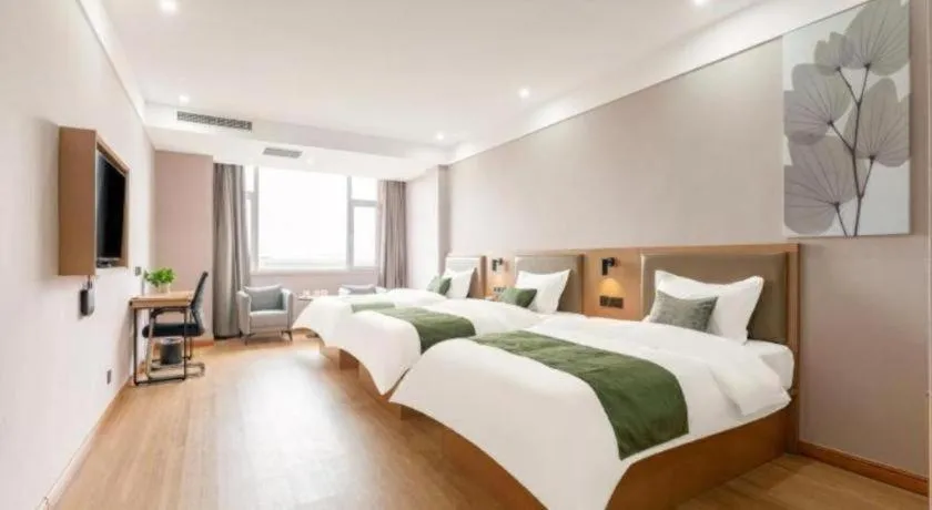 Bed in Green Tree Inn Express Weifang Zhucheng Longyuan Shangcheng