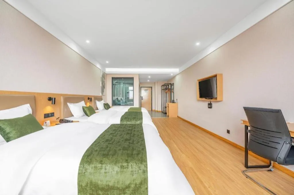 Bed in Green Tree Inn Express Weifang Zhucheng Longyuan Shangcheng