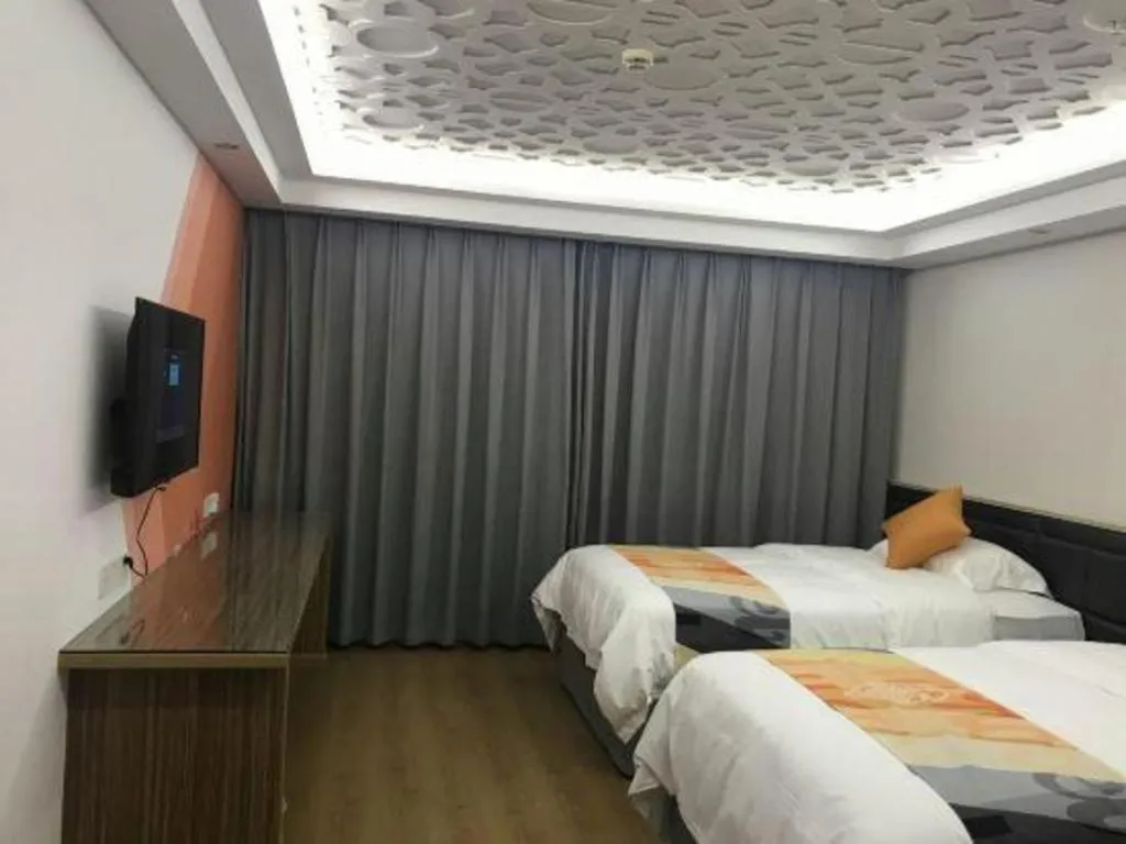 Bed in Shell Hotel Shanghai Minhang District Wenjing Road Metro Station