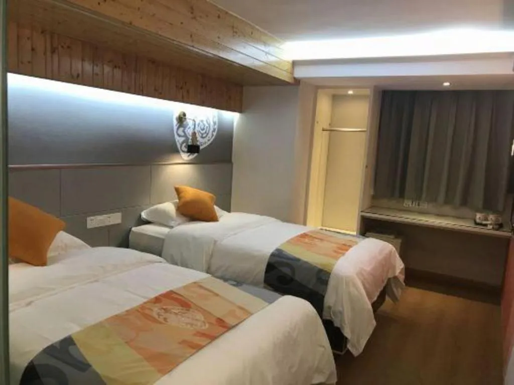 Bed in Shell Hotel Shanghai Minhang District Wenjing Road Metro Station