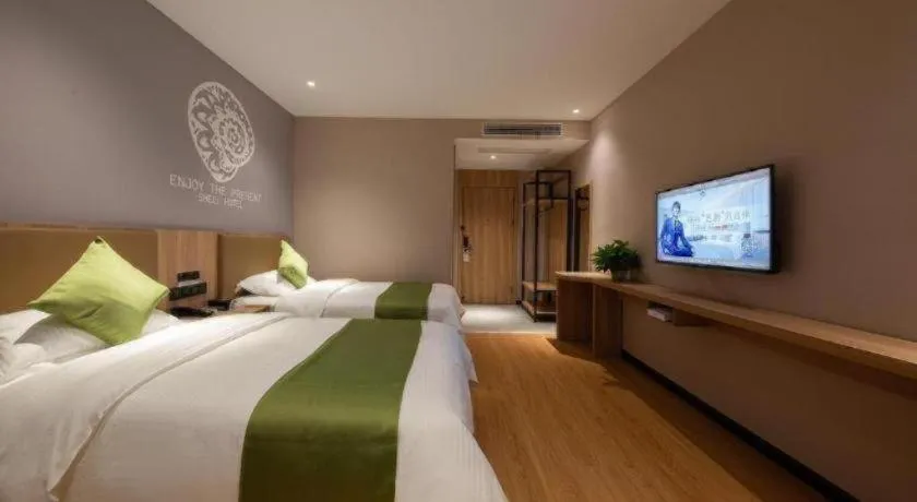 Bed in Shell Hotel Anhui Huaibei Suixi County Economic Development Zone